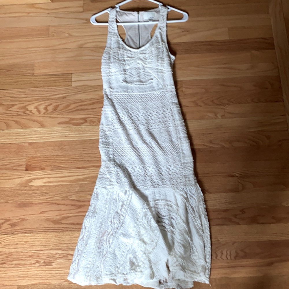 Ivory lace midi dress